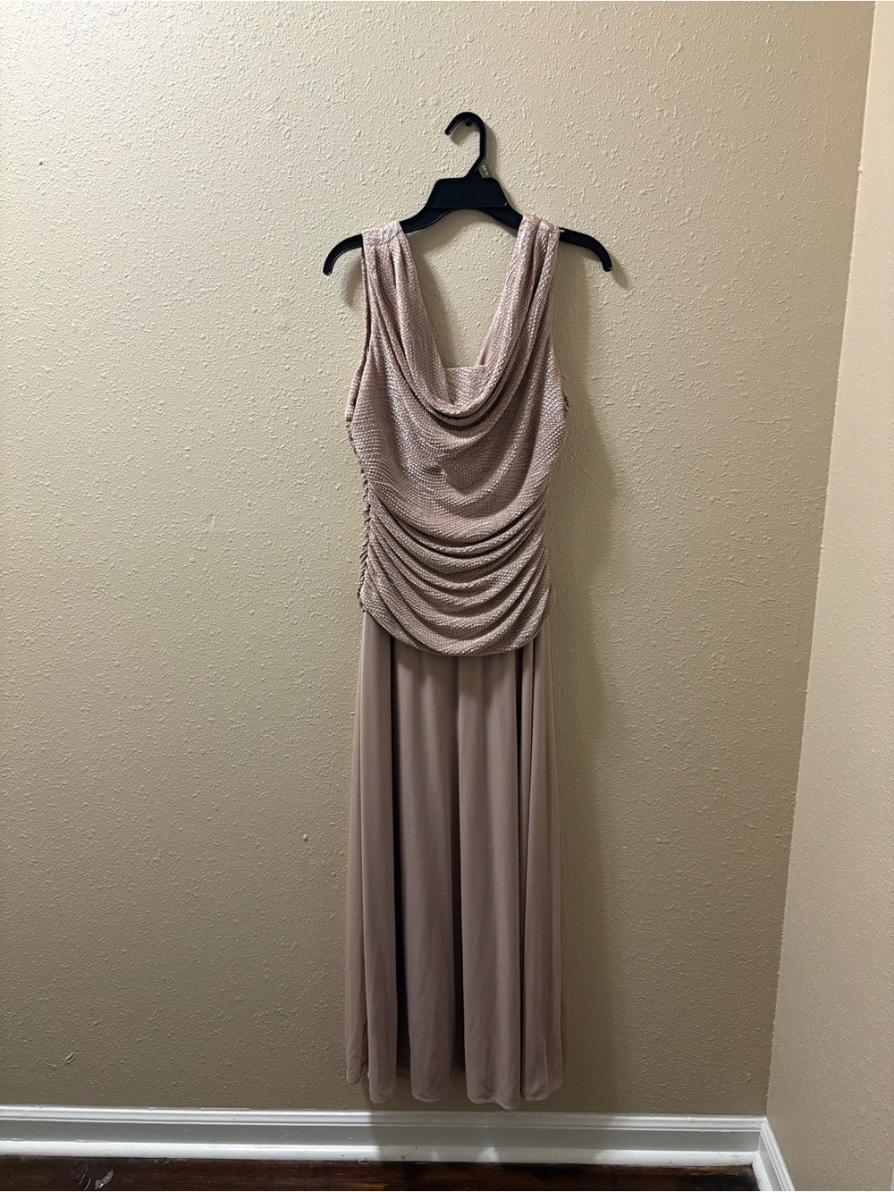 Elegant Draped Maxi Dress in Blush